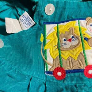 VINTAGE. MADE IN THE USA. Fast Friends corduroy overalls.